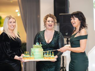 Popham Kidney Support and CEO, Joanne Popham (right), celebrating the charity's 10th Birthday at last year's Spring Ball.