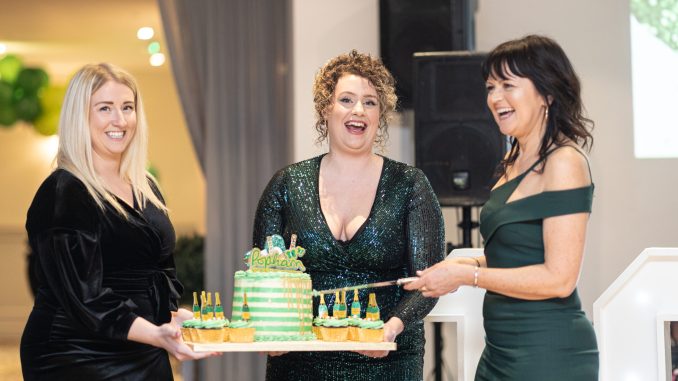 Popham Kidney Support and CEO, Joanne Popham (right), celebrating the charity's 10th Birthday at last year's Spring Ball.