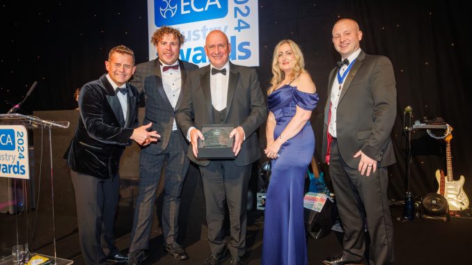 RDM Electrical & Mechanical Services receive Best Sustainability Project at the ECA Awards 2024. Image: ©Steve Pope Fotowales
