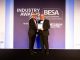 Raven Delta Group Steve Pridmore receives BESA President’s Award for Outstanding Achievement on Behalf of Group CEO Dave Kieft.