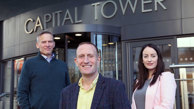 Hazelwoods Cardiff's senior team. From left-right: Bruce Black, Nina Turner and Nick Haines