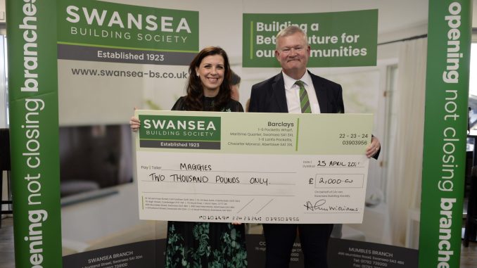 Alun Williams, Swansea Building Society, and Lucia Osmond, Maggies.
