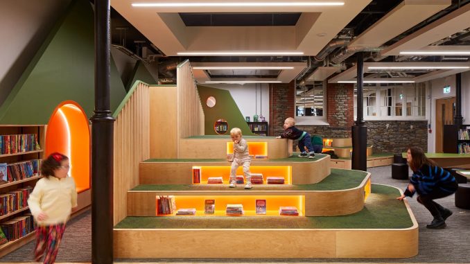 Maesteg Town Hall’s innovative new children’s library redefines spaces for young minds.