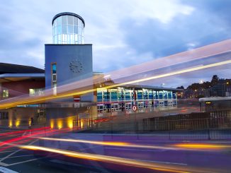 A photo of Bridgend bus station.