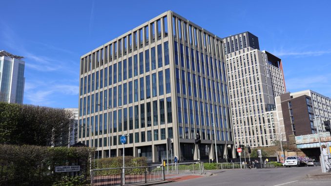 The outside of the John Street building.