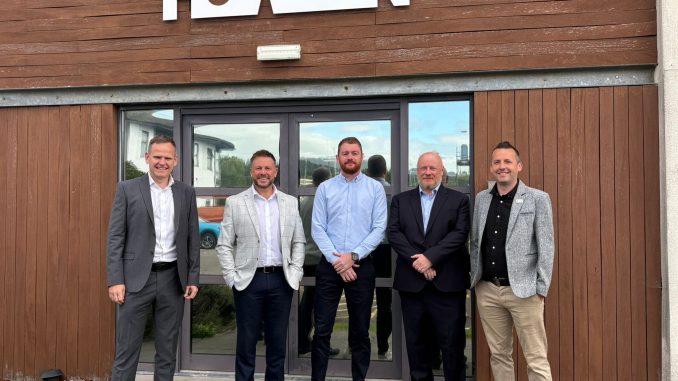 From left to right: From L-R, Andrew Davies, Simon Peasley, Chris Knowles, Stuart Daviss, Geraint Jones