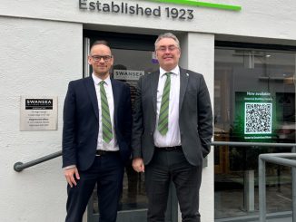 Chris Rice (left), Cowbridge Branch Manager with Richard Miles (right), Head of Savings and Marketing/ Area Manager East.