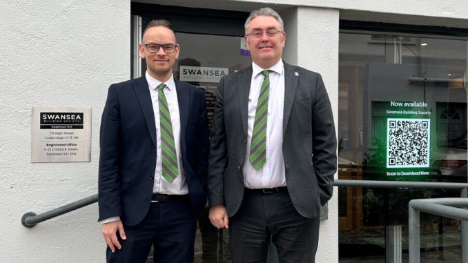 Chris Rice (left), Cowbridge Branch Manager with Richard Miles (right), Head of Savings and Marketing/ Area Manager East.