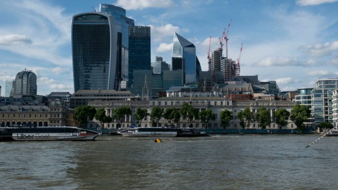 A view of the city of london from across the river